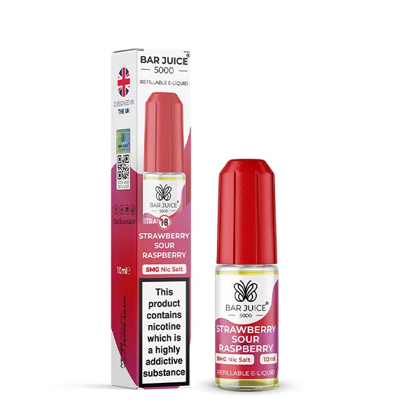 STRAWBERRY SOUR RASPBERRY - BAR JUICE 5000 - NIC SALT 10MG