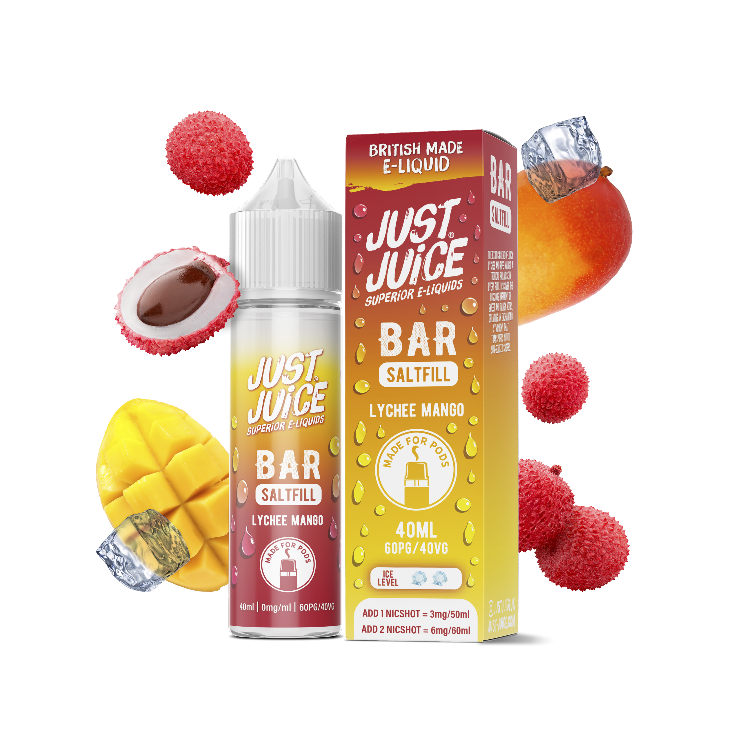 LYCHEE MANGO - JUST JUICE - 40ML - Image 1