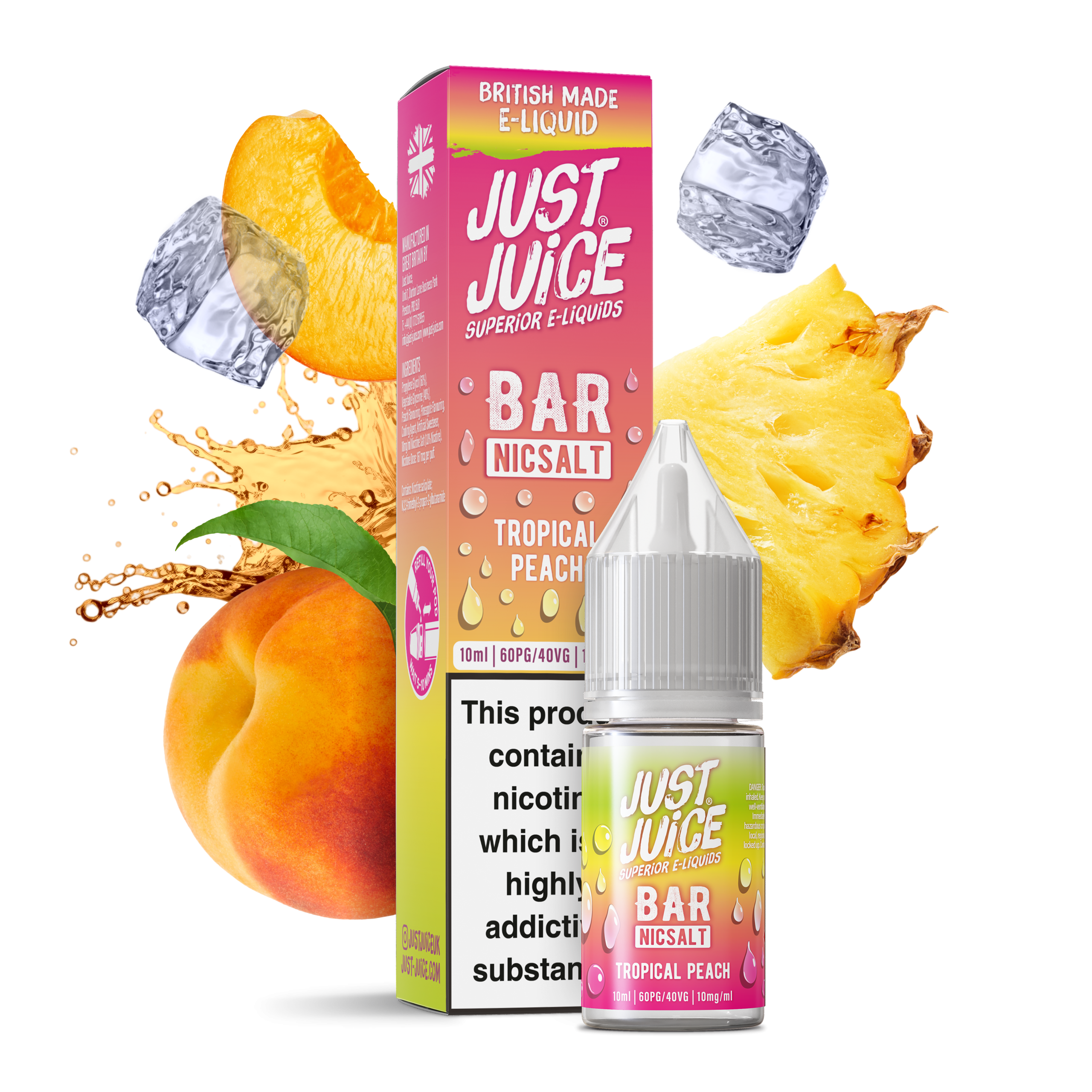 TROPICAL PEACH - JUST JUICE - NIC SALT 10MG - Image 1