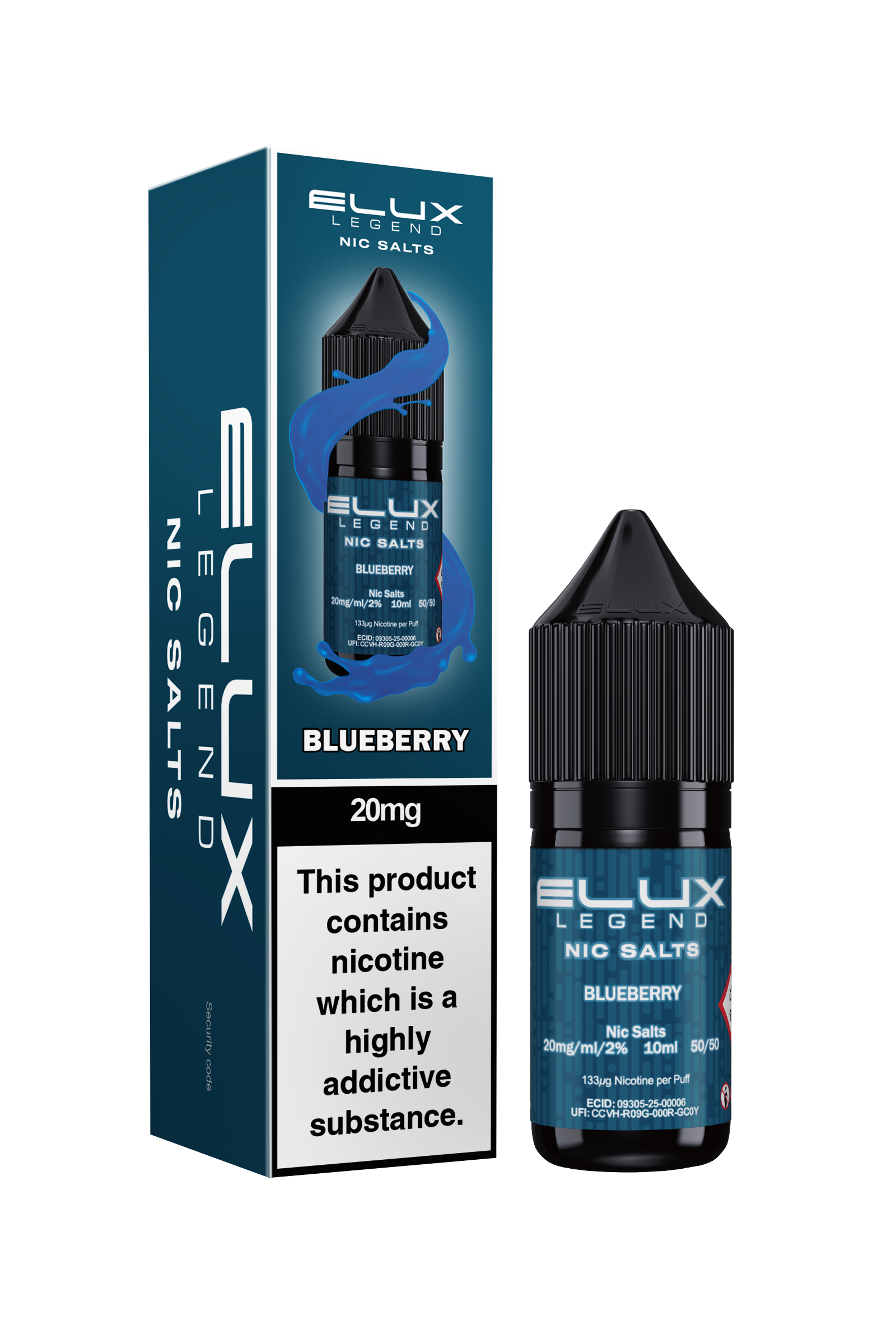 BLUEBERRY - ELUX LEGEND -  NIC SALT 10MG - Image 1