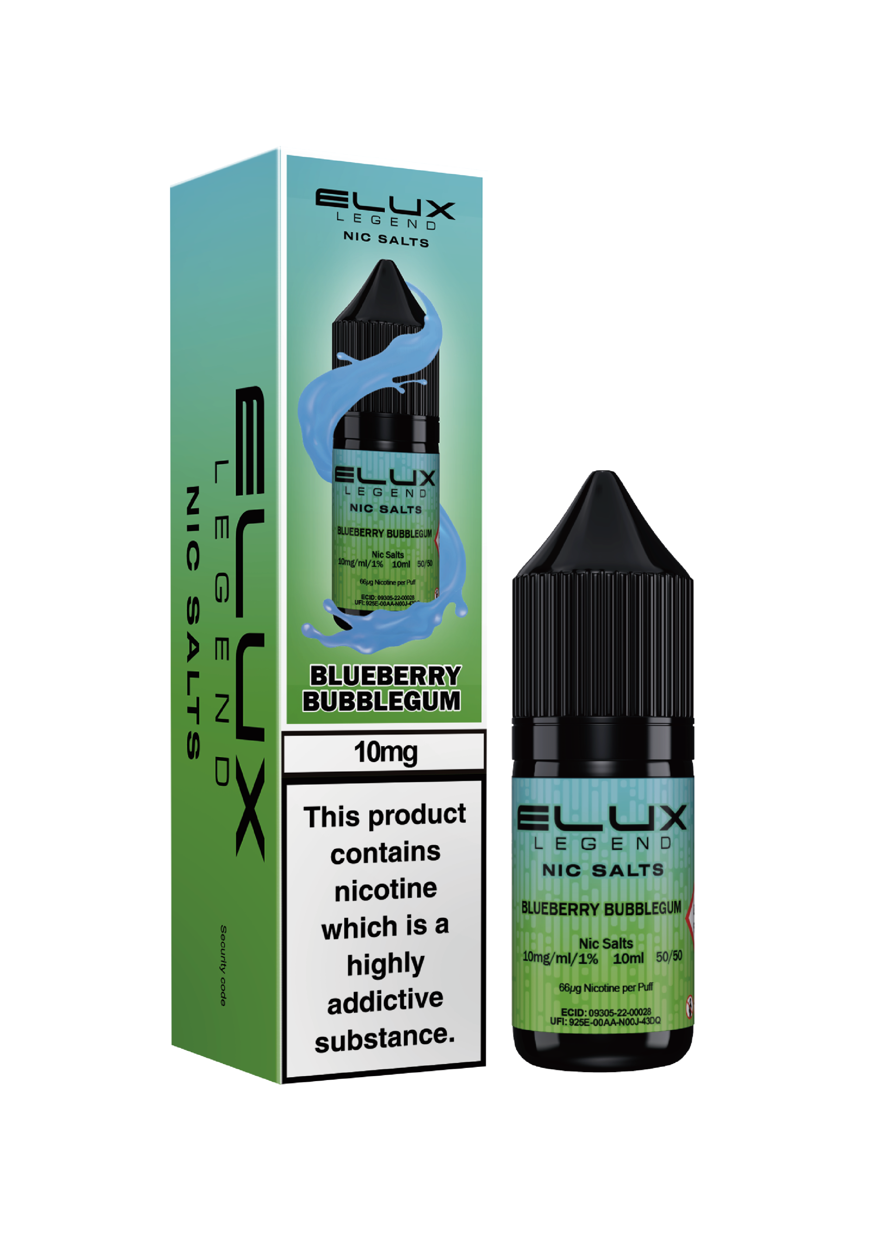 BLUEBERRY BUBBLEGUM - ELUX LEGEND -  NIC SALT 10MG