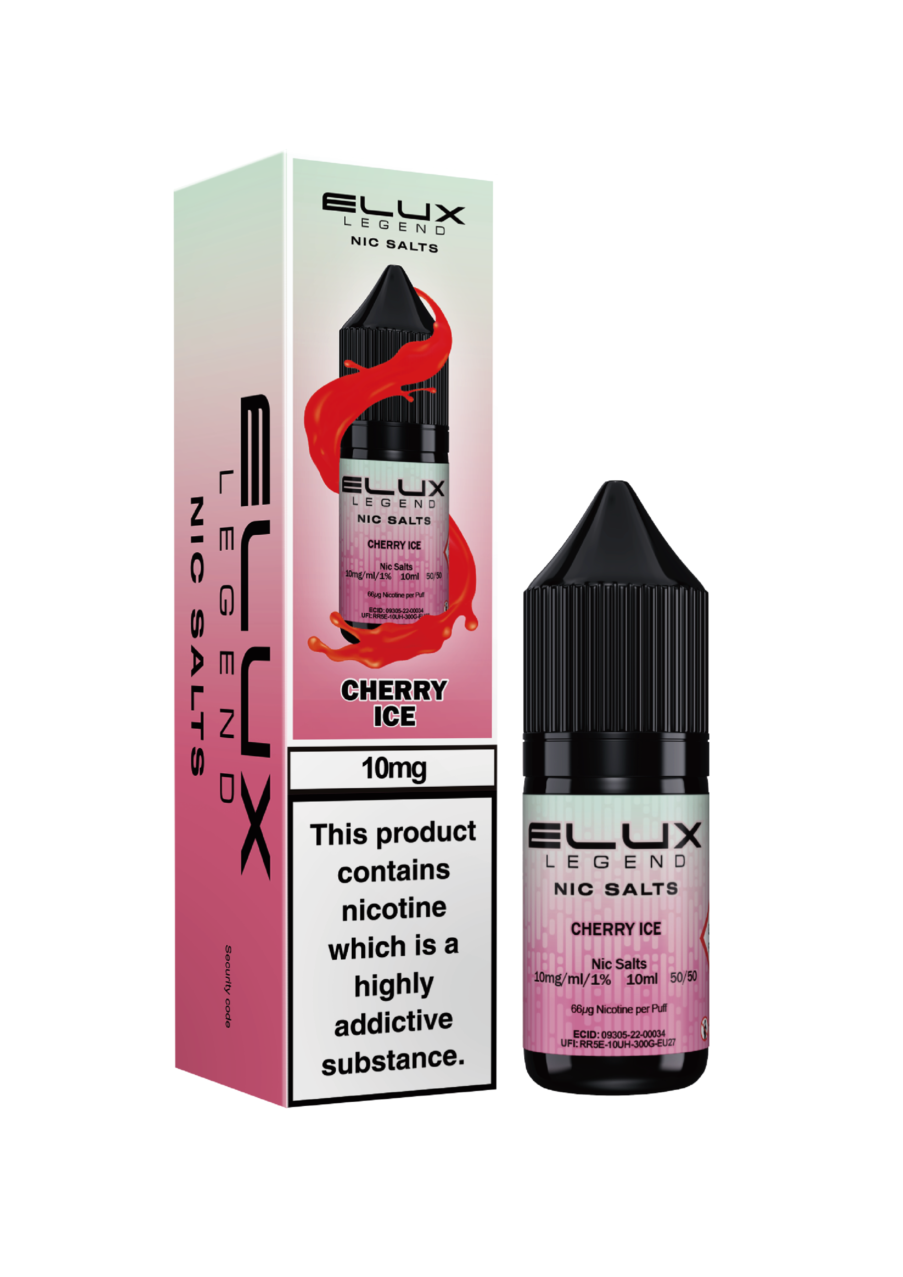 CHERRY ICE - ELUX LEGEND -  NIC SALT 10MG - Image 1