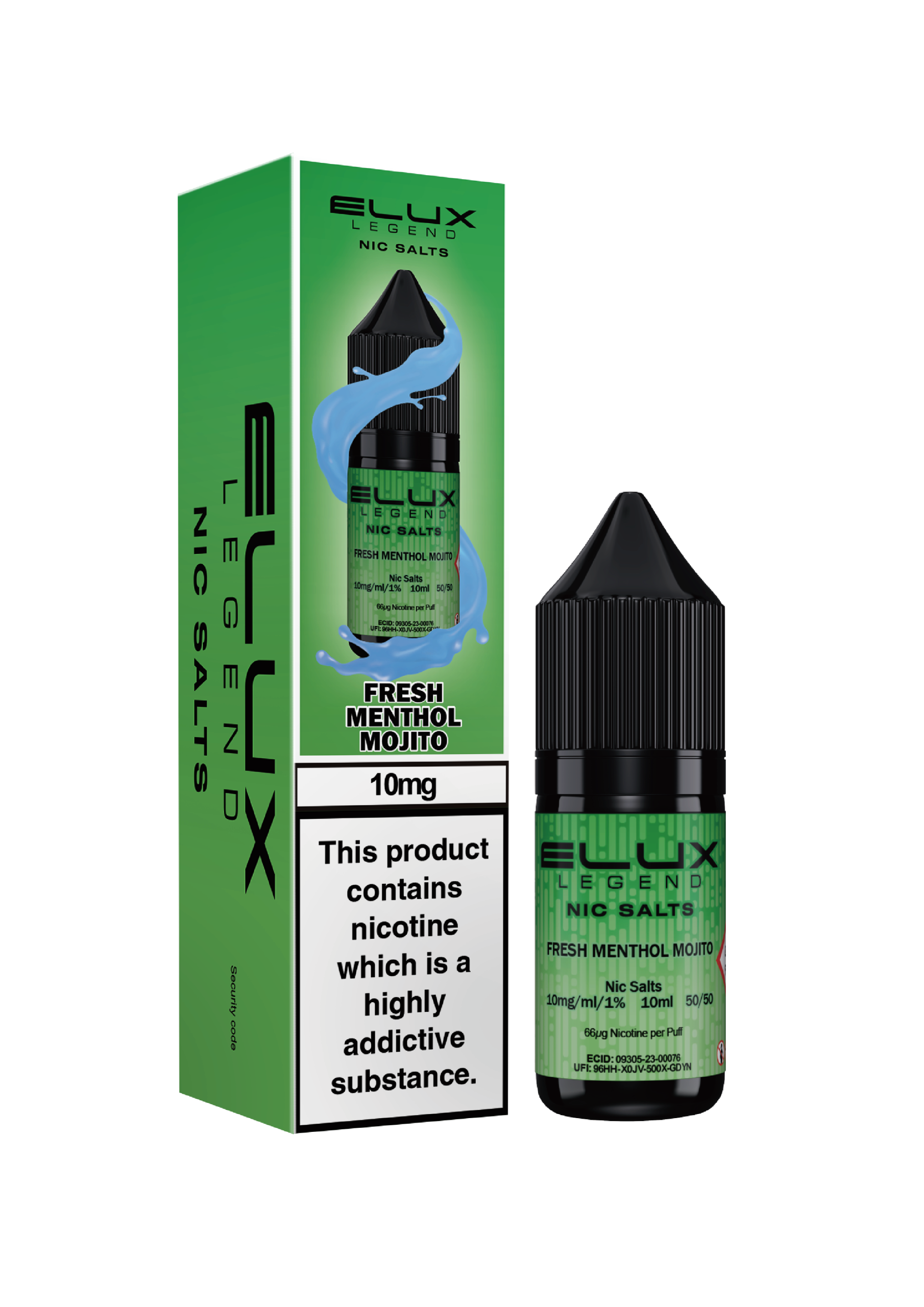 FRESH MENTHOL MOJITO - ELUX LEGEND -  NIC SALT 10MG - Image 1