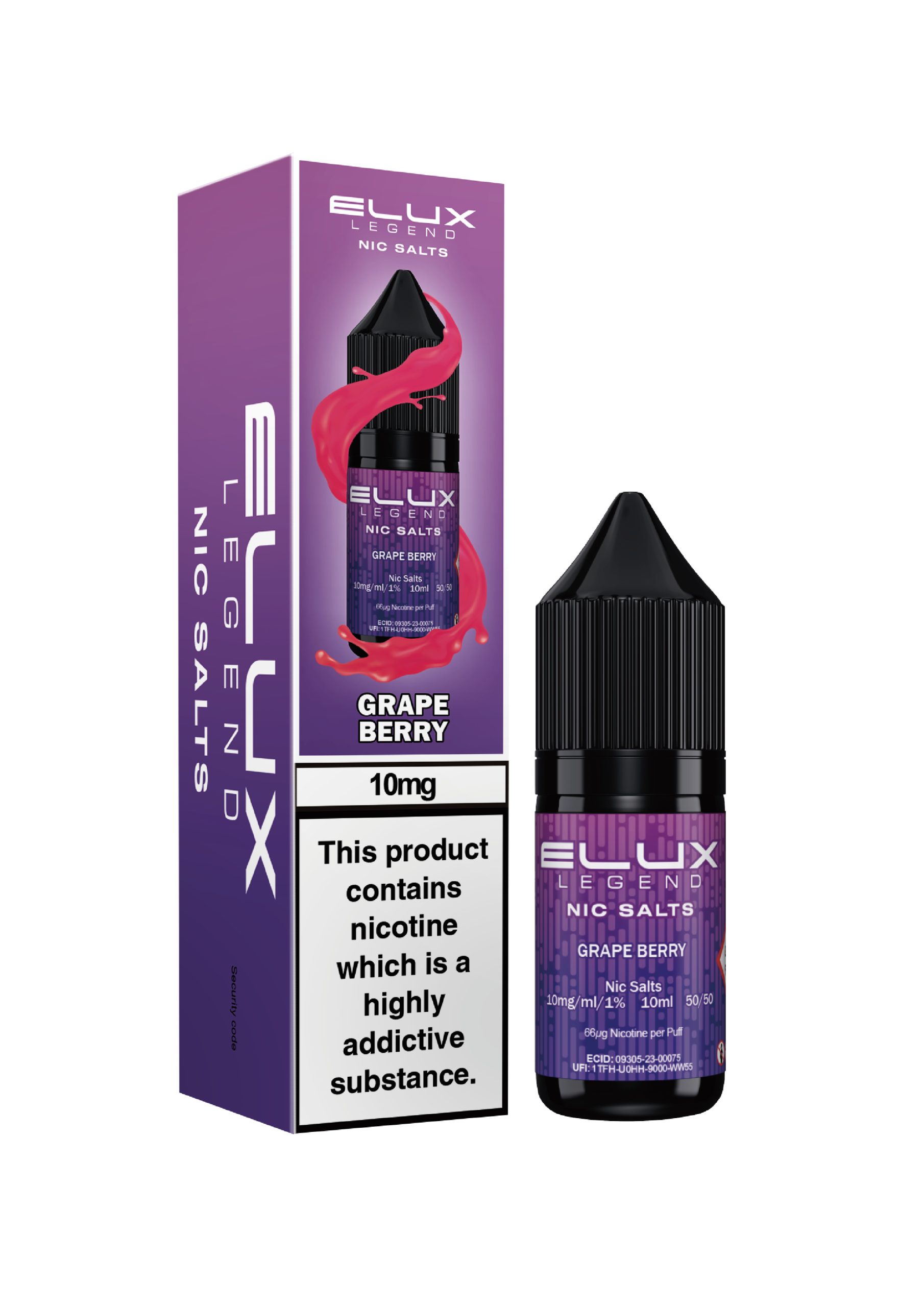 GRAPE BERRY - ELUX LEGEND -  NIC SALT 10MG - Image 1