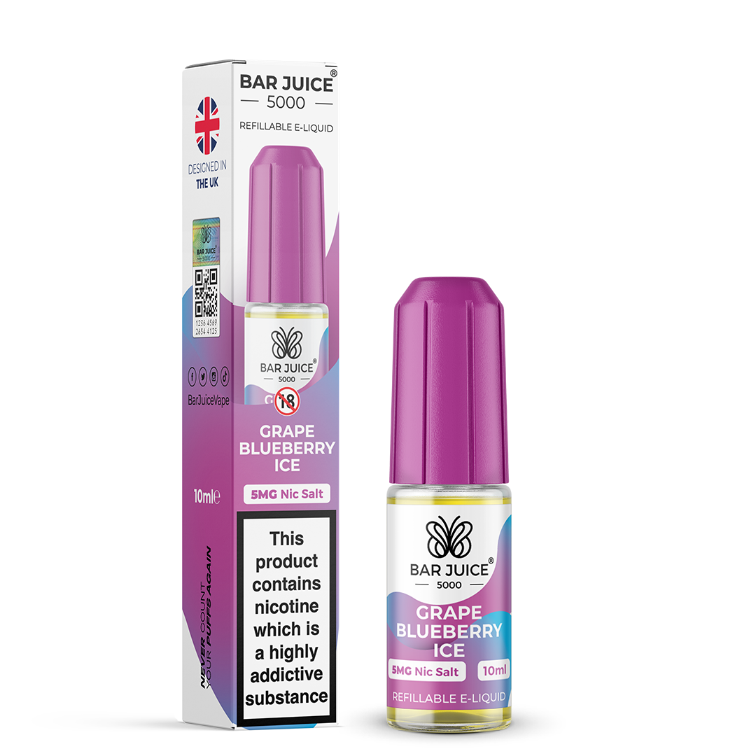 GRAPE BLUEBERRY ICE - BAR JUICE 5000 - NIC SALT  5MG - Image 1