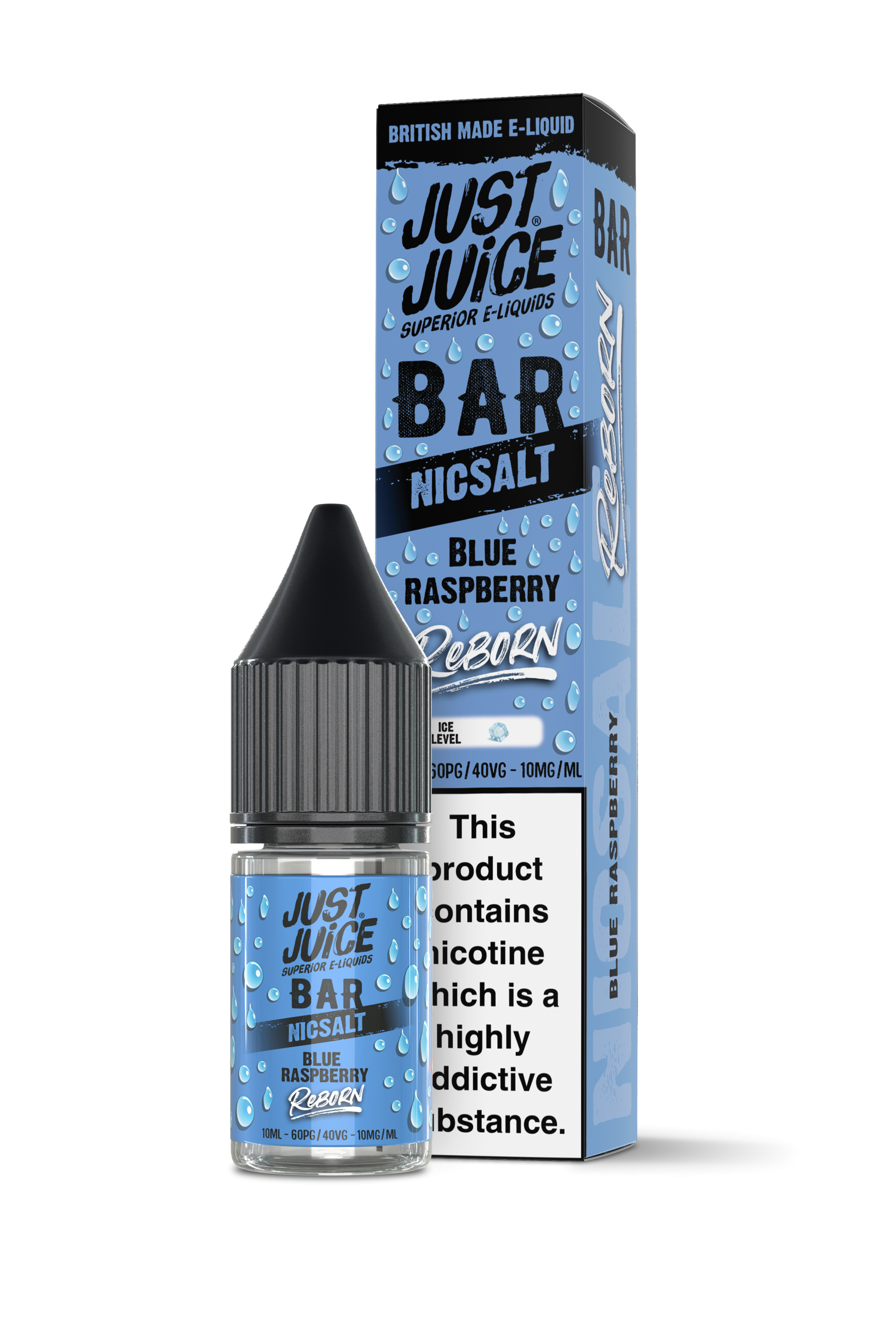 BLUE RASPBERRY - JUST JUICE REBORN - NIC SALT 10MG - Image 1