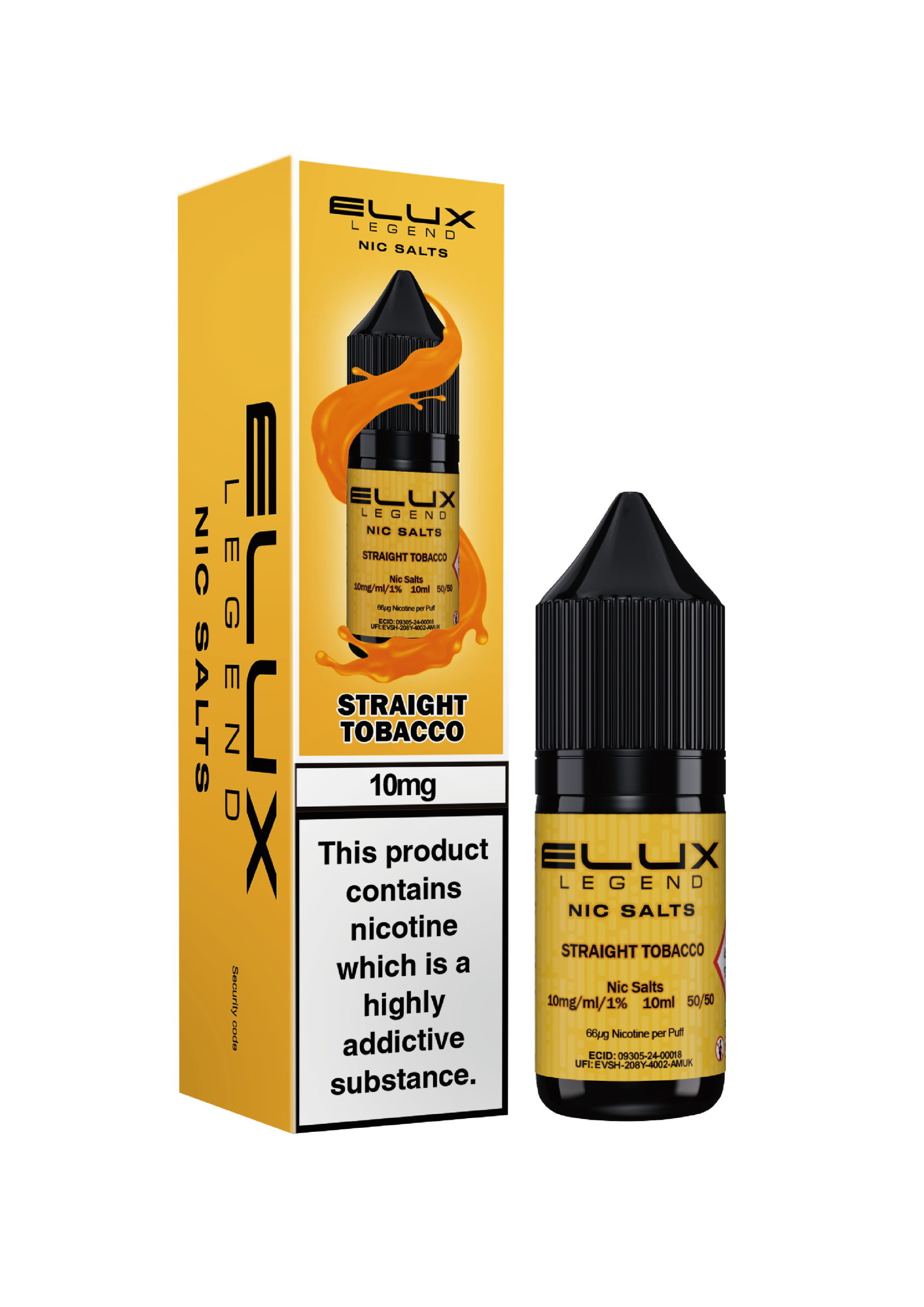 STRAIGHT TOBACCO - ELUX LEGEND -  NIC SALT 10MG - Image 1