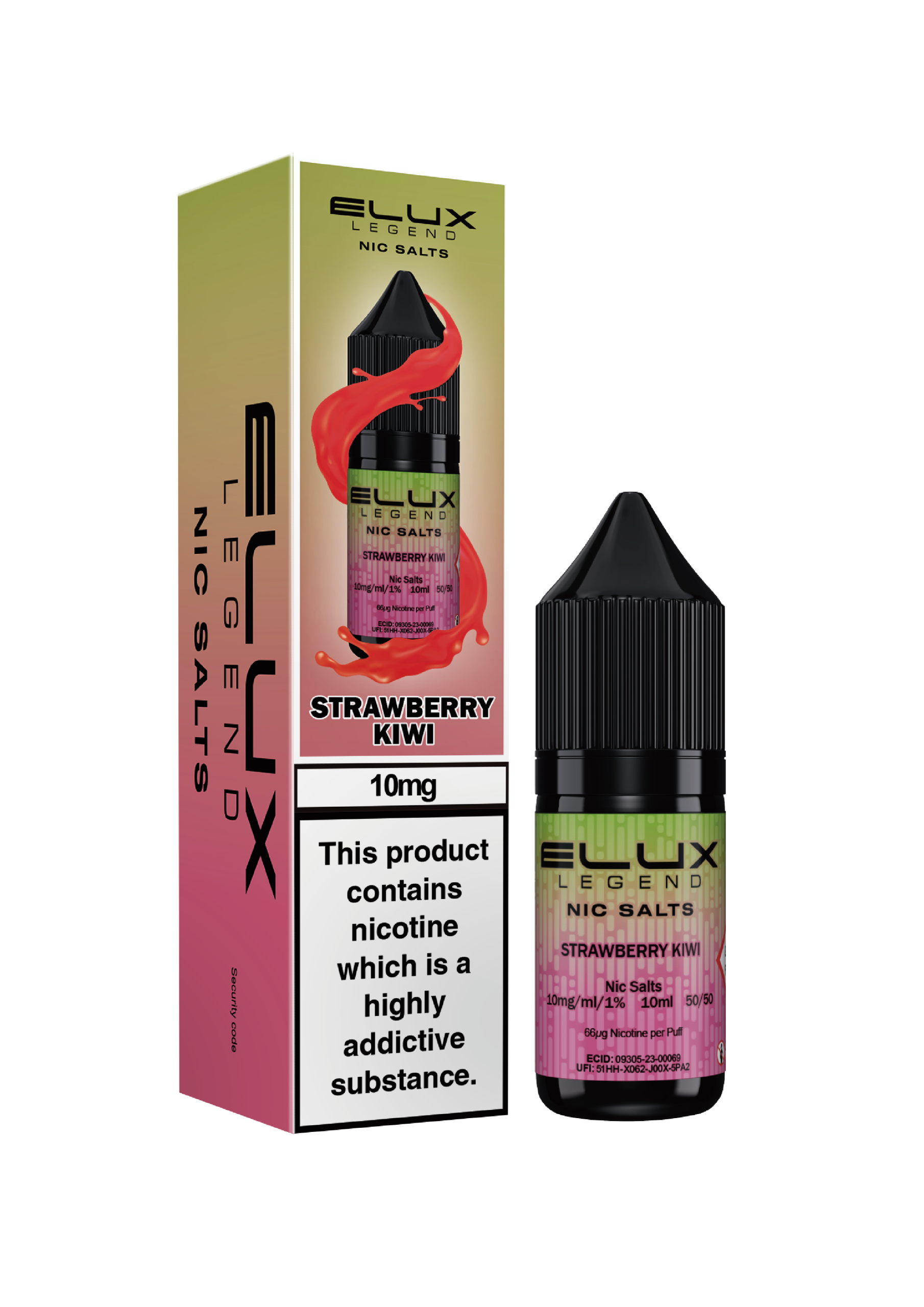 STRAWBERRY KIWI - ELUX LEGEND -  NIC SALT 10MG - Image 1