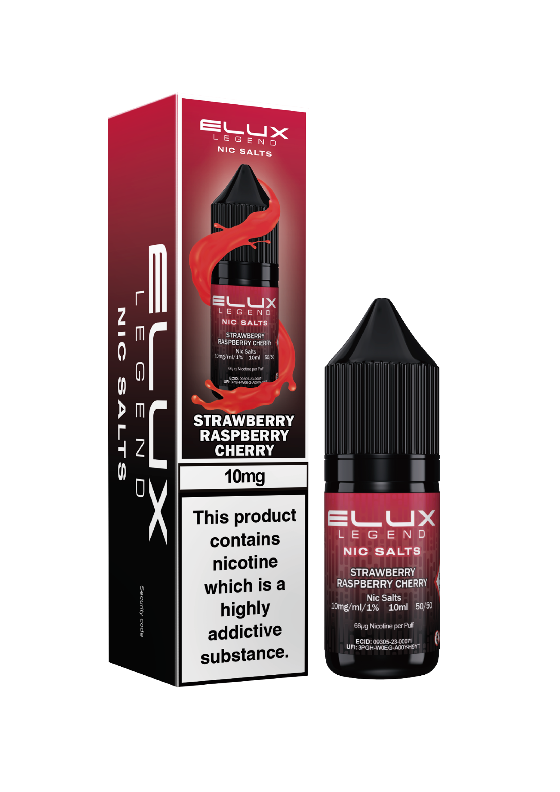 STRAWBERRY RASPBERRY CHERRY - ELUX LEGEND -  NIC SALT 10MG - Image 1