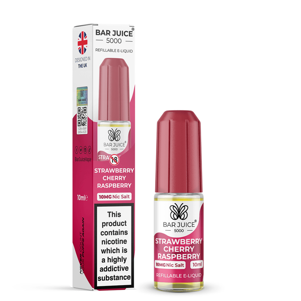 STRAWBERRY CHERRY RASPBERRY - BAR JUICE 5000 - NIC SALT 10MG