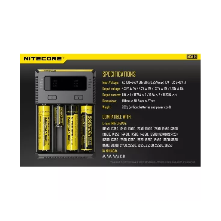 NITECORE - INTELLICHARGER I4 - BATTERY CHARGER