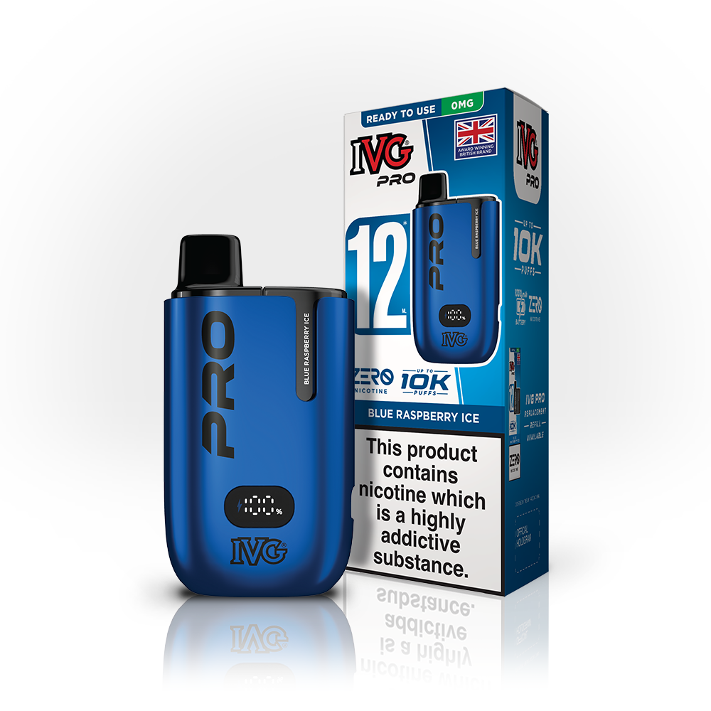 BLUE RASPBERRY ICE STARTER KIT - IVG PRO 12 - 0MG